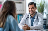 physician with patient