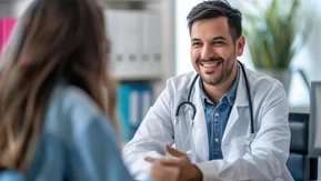 physician with patient