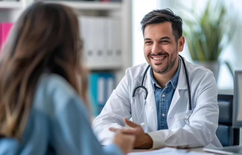 physician with patient